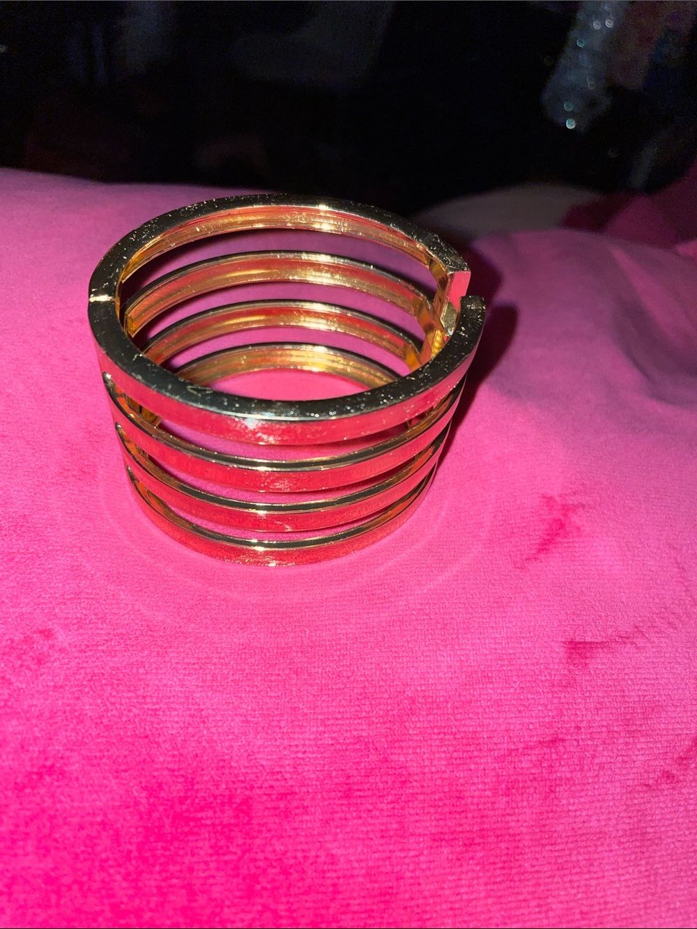 Gold Tone Multi-Band Cuff Bracelet - Women Jewelry